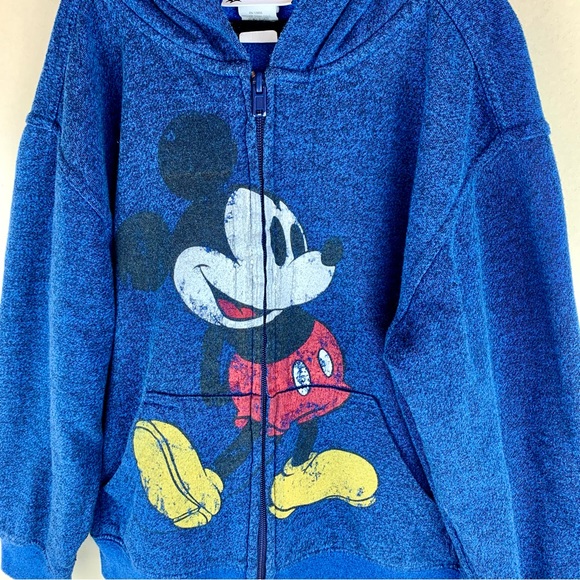Disney Parks Disneyland Mickey Mouse Zip Hoodie Jacket Blue Vintage Wash Small - Picture 4 of 8